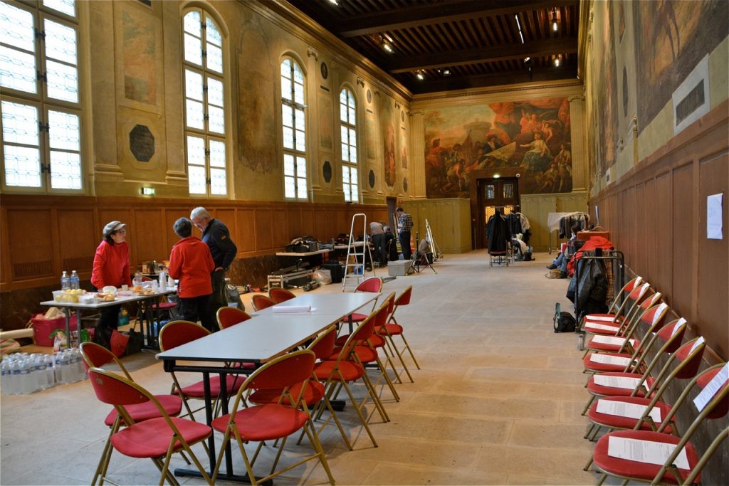 La salle Turenne a servi de régie et de cantine pendant les deux jours de tournage.