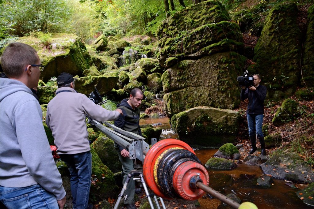 L'équipe de tournage de FR3 en pleine action.